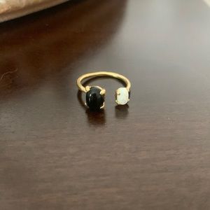 Black onyx and opal ring